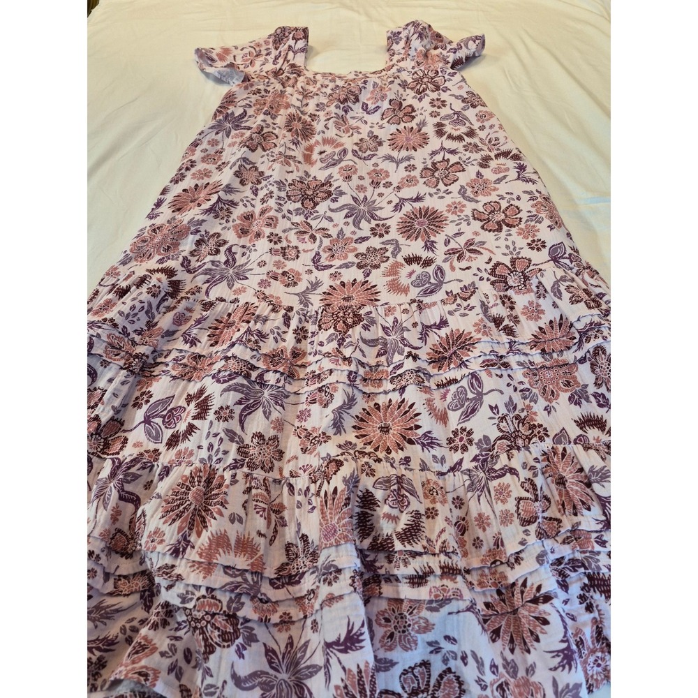 Pink Floral Scoop-Neck Maxi Dress with Short Sleeves - Picture 5 of 9